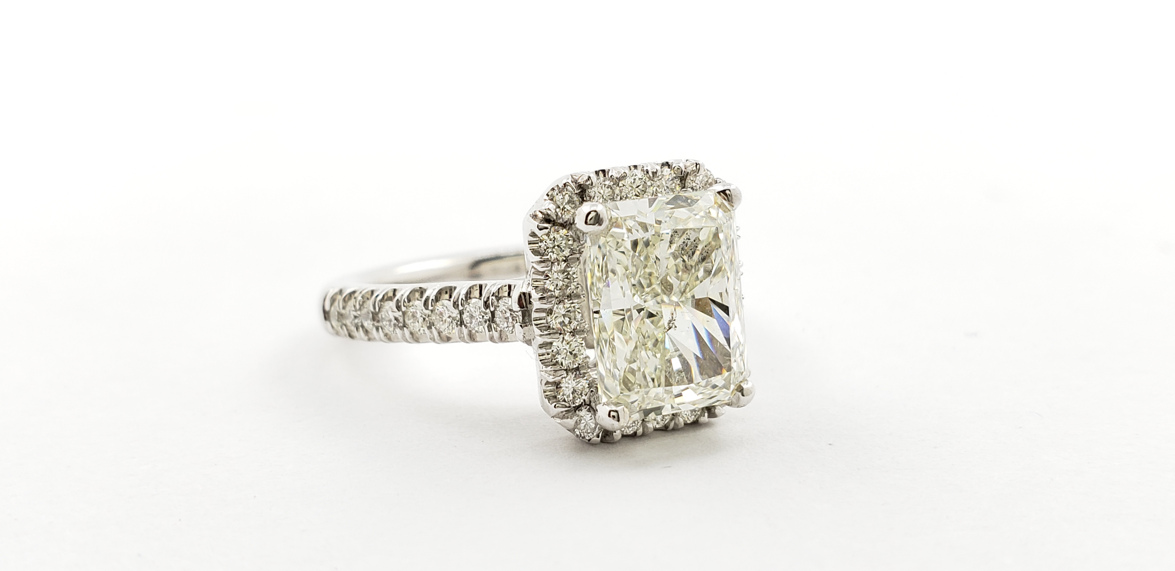 Radiant Diamond Ring with Halo
